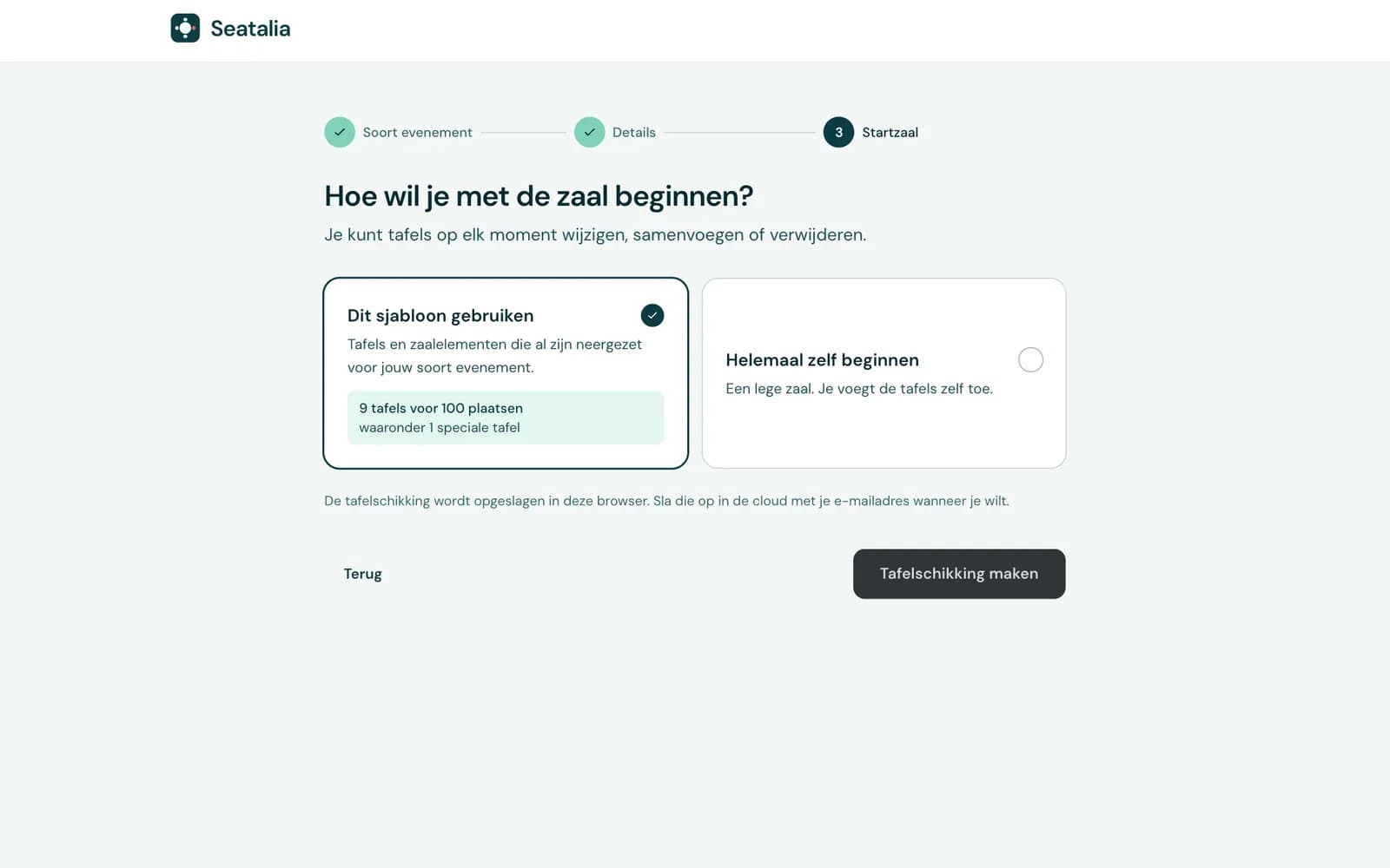 Kies het evenement en geef het een naam