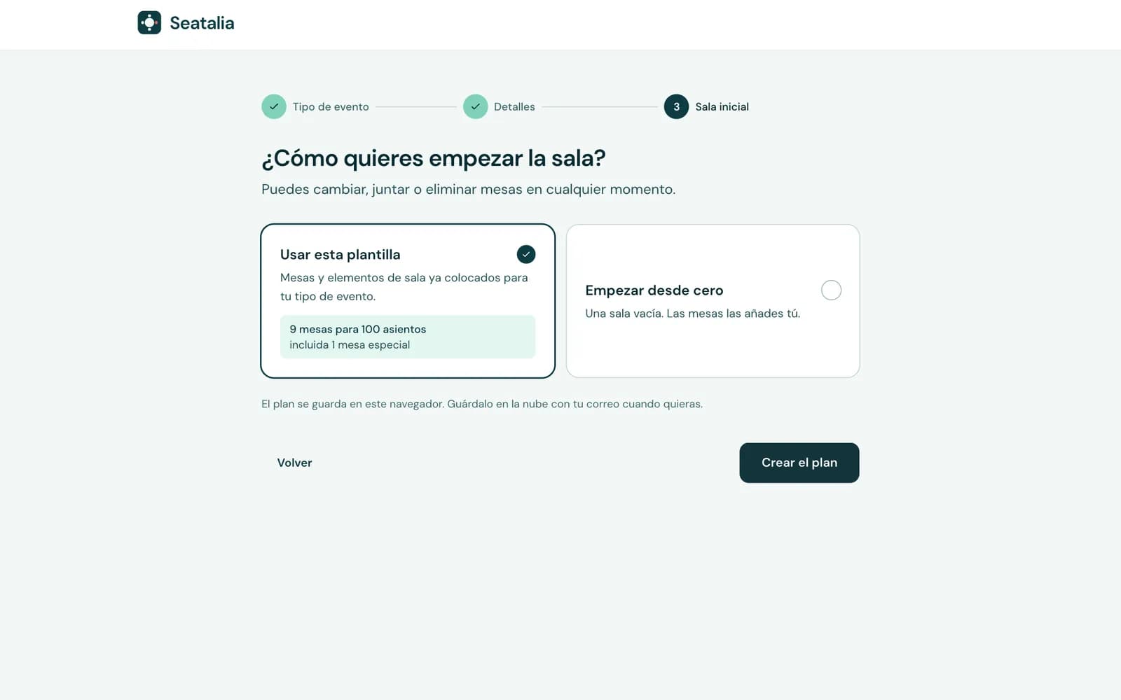 Elige el evento y ponle nombre